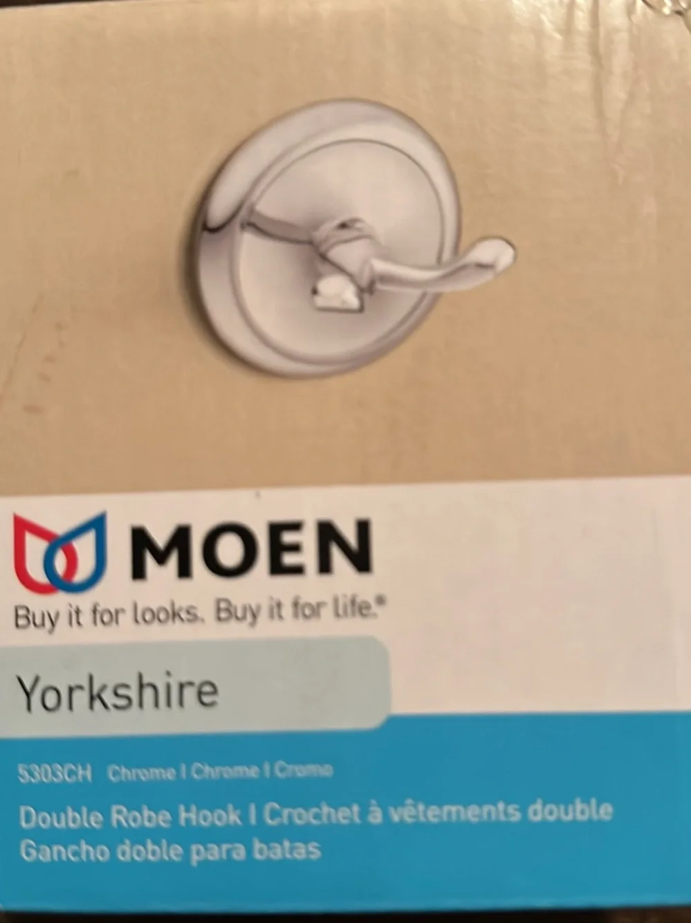 Moen Yorkshire Double Robe Hook (Chrome Finish) – Model 5303CH